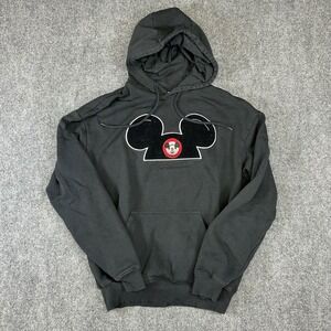 Walt Disney World Mickey Mouse Hoodie Black Pullover Sweatshirt Mens S Small
